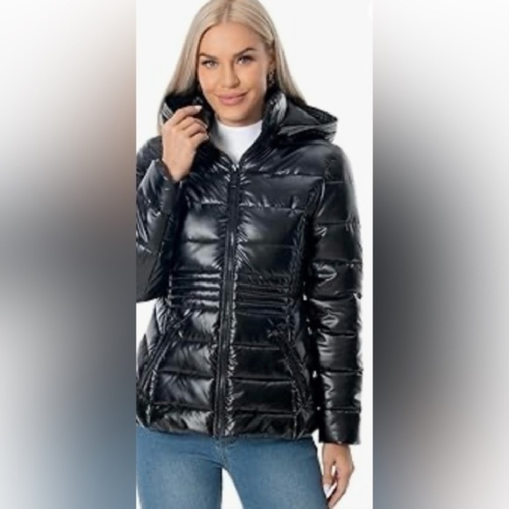 CRISSREXO Quilted Lightweight Puffer Jacket Metallic Shiny Winter Zip Up…